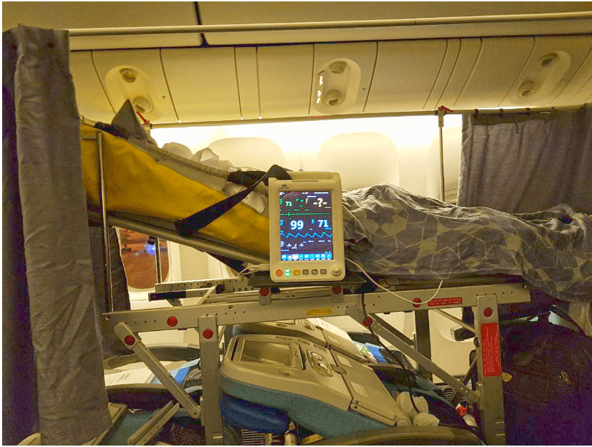 Critical Patient Transfer in commercial airline from Cincinnati to Delhi