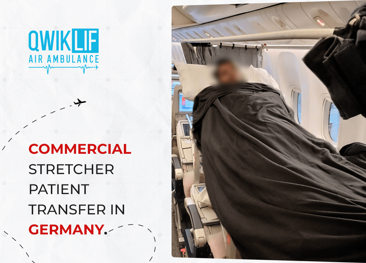 Commercial Stretcher Patient Transfer in Germany with QwikLif Air Ambulance